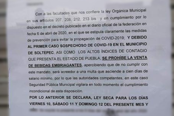 Causa alarma en vecinos caso sospechoso de COVID19 en Soltepec
