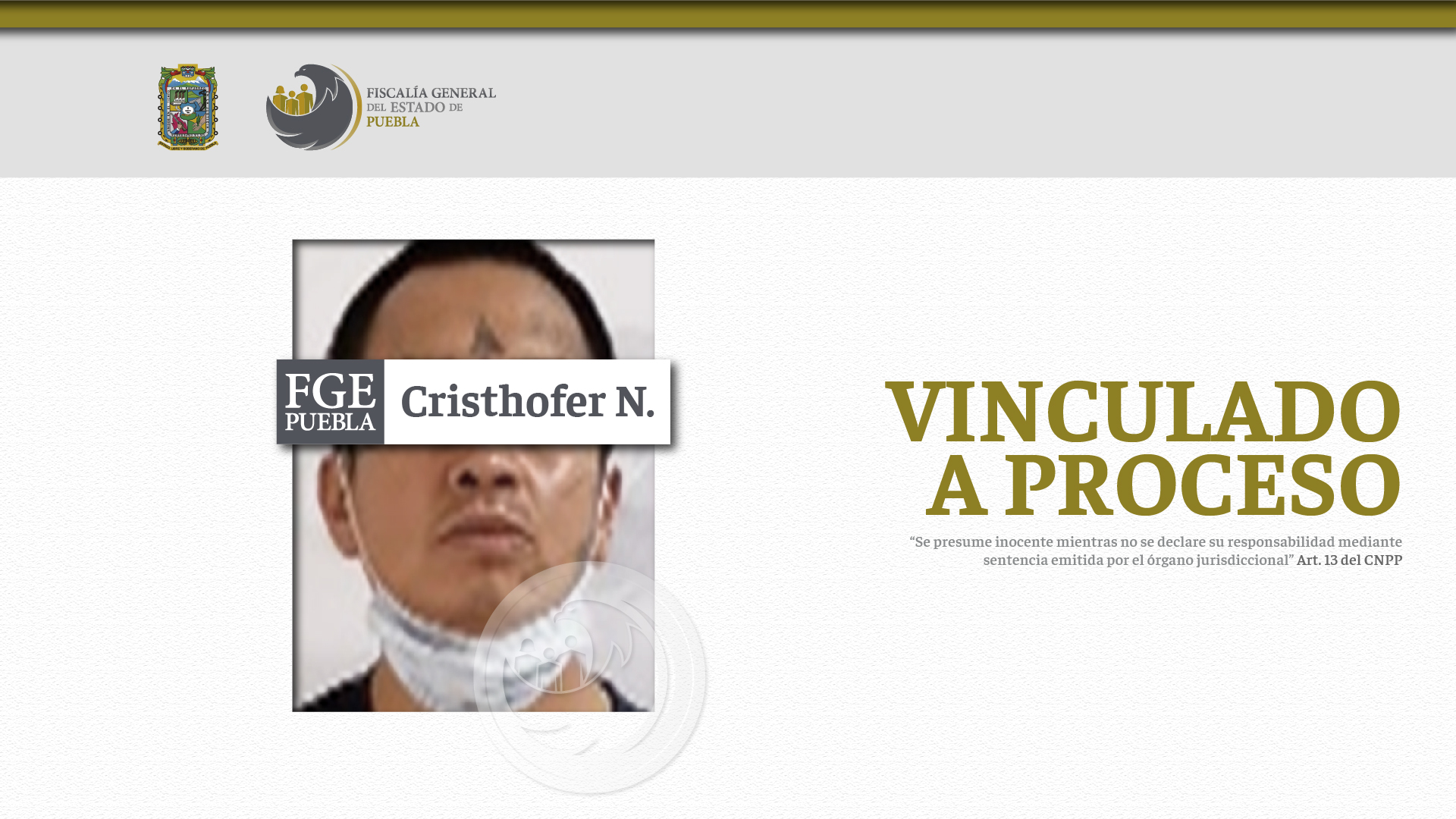 Vinculan a proceso a Cristhofer por feminicidio en San Jerónimo Caleras