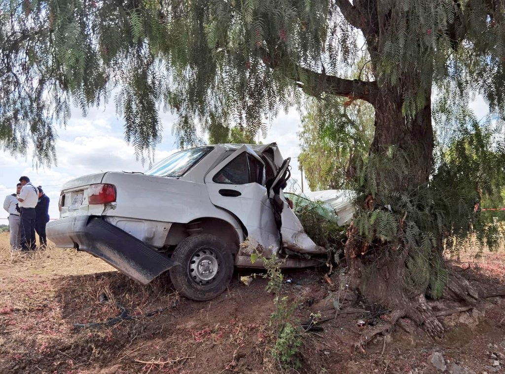 Tsuru se estrella contra árbol y deja como saldo un muerto y un herido en Tecamachalco