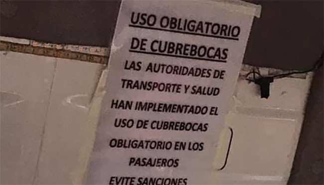 Obligan a usuarios del transporte público en Atlixco a usar cubrebocas