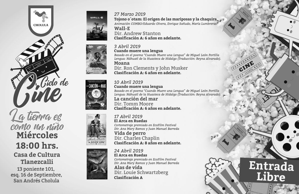 No te pierdas el ciclo de cine de San Andrés Cholula