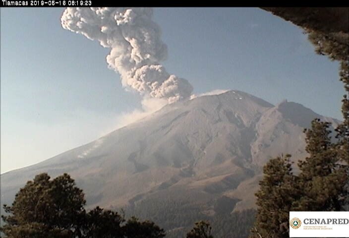 Registra explosión el Popocatépetl esta mañana