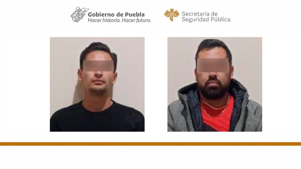 Caen Javier y Luis con armas, dinero y droga en calles de Puebla capital