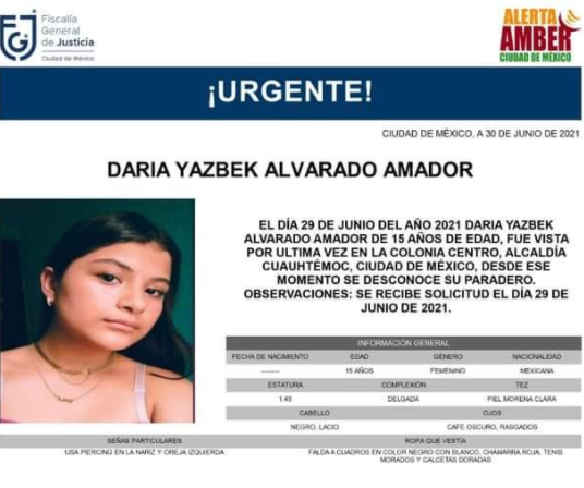 Daria Yazbek desapareció en CDMX y la buscan en Puebla y Tlaxcala