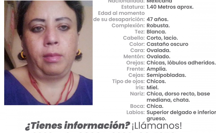 Patricia de 47 años desapareció en el fraccionamiento Bosques de Chapultepec