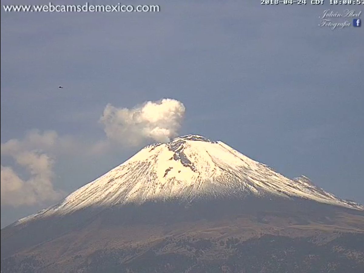 Registra Cenapred 6 explosiones y 77 exhalaciones del Popocatépetl