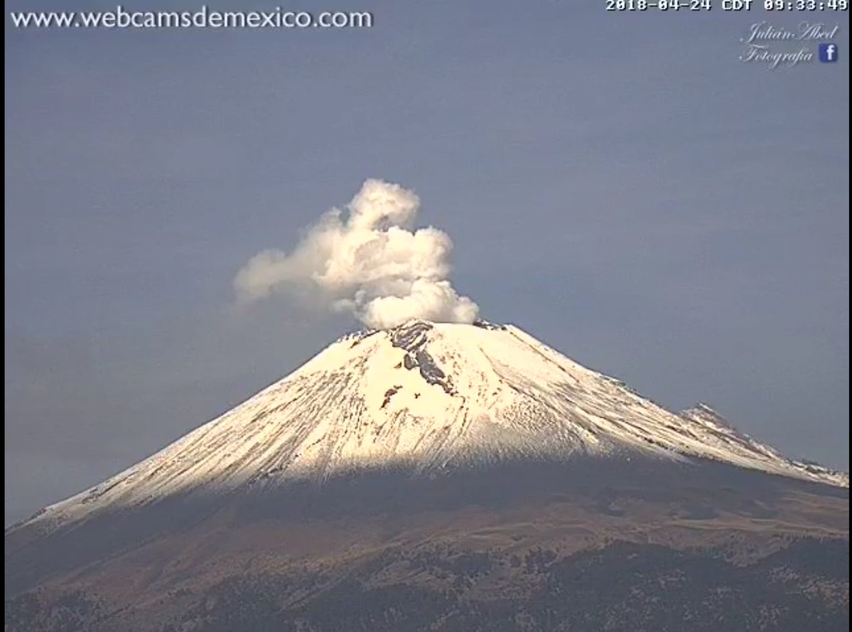 Registra Cenapred 6 explosiones y 77 exhalaciones del Popocatépetl