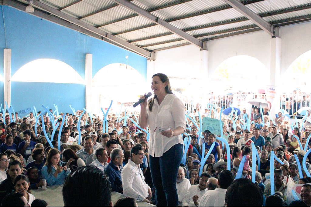 Martha Erika lee cartilla a exesposos candidatos de Pantepec