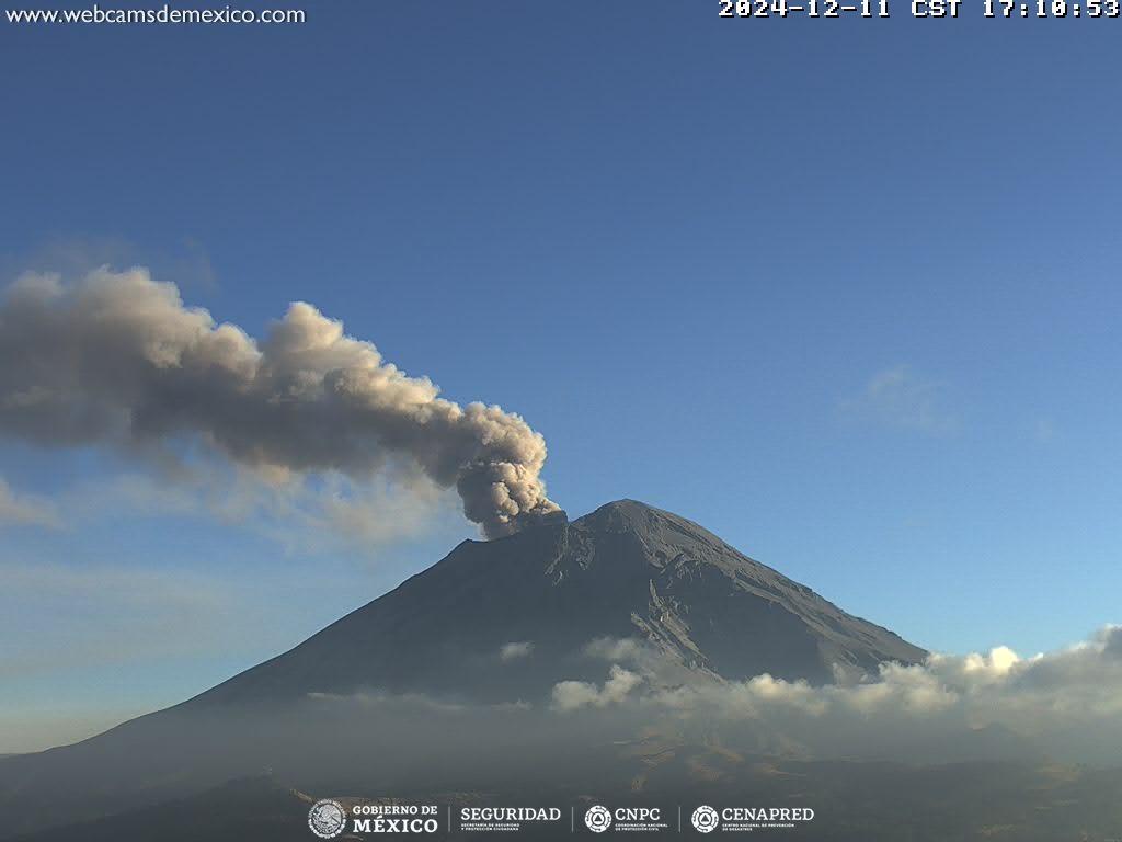 Popocatépetl registra leve aumento de actividad con 76 exhalaciones