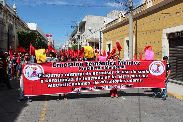 Antorcha Campesina en Tehuacán manifiestan se cumplan sus demandas
