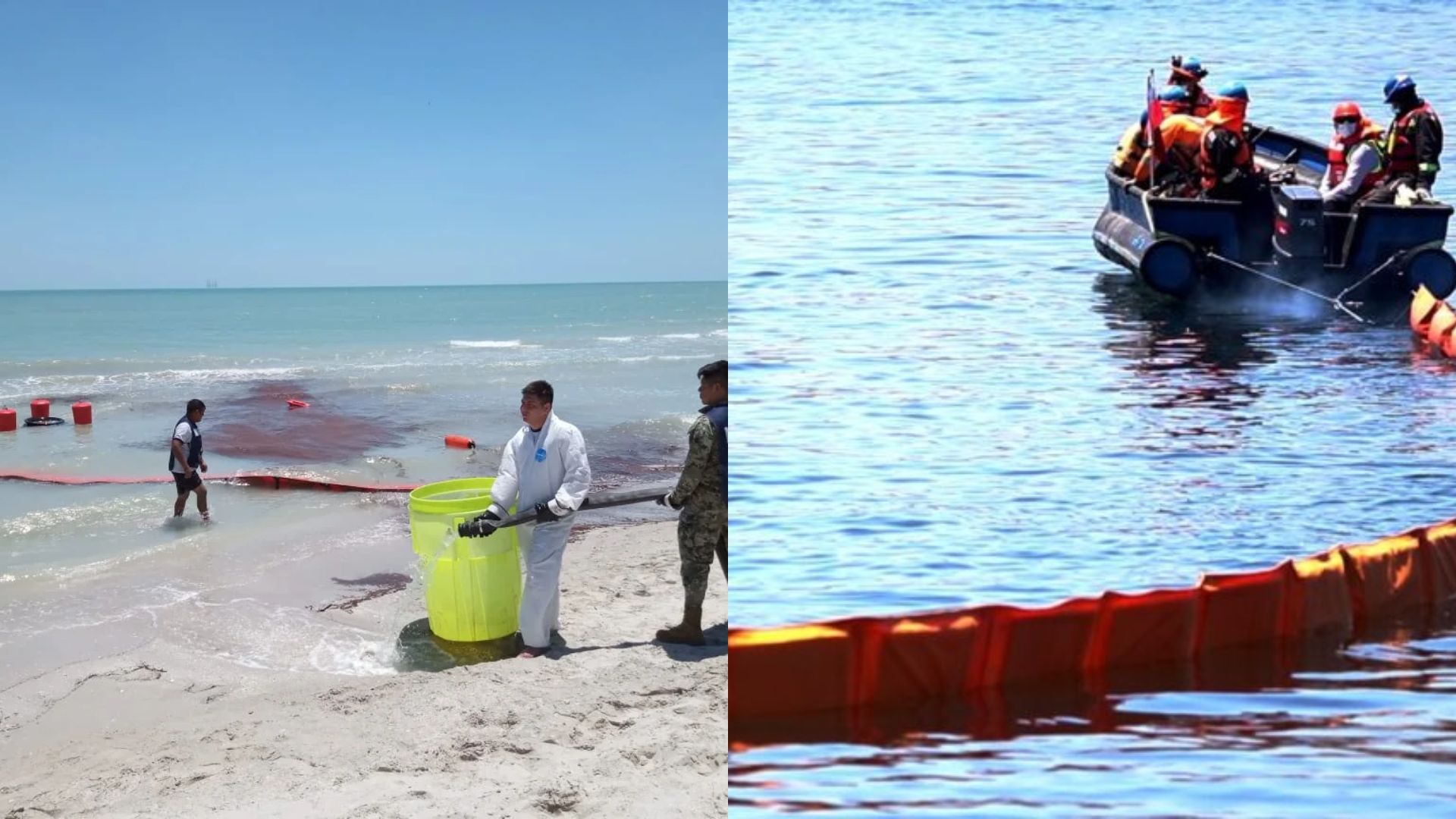Semar realiza simulacro para enfrentar derrames de petróleo en Quintana Roo 