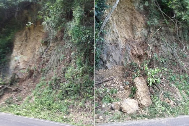 Advierten sobre riesgo de derrumbe de rocas en la México-Tuxpan tras constantes lluvias