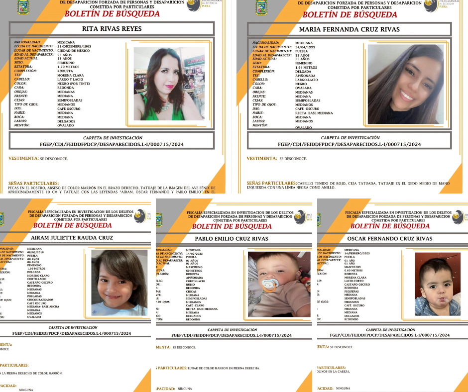 Desaparecen en Nuevo León 5 integrantes de una familia originaria de Puebla