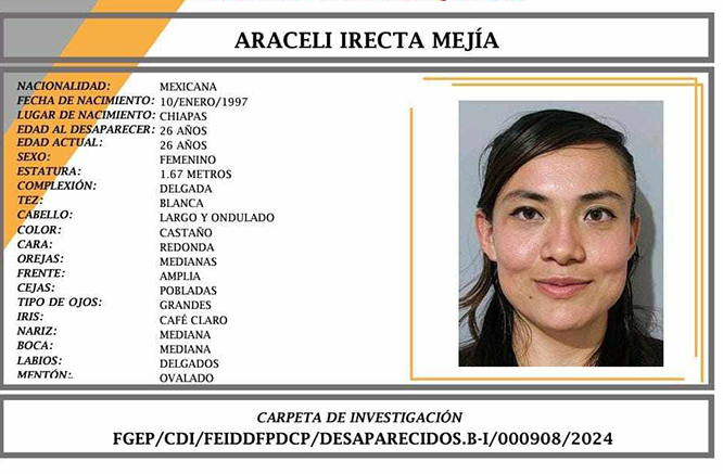 Araceli de 26 años desapareció en la colonia Villa Verde