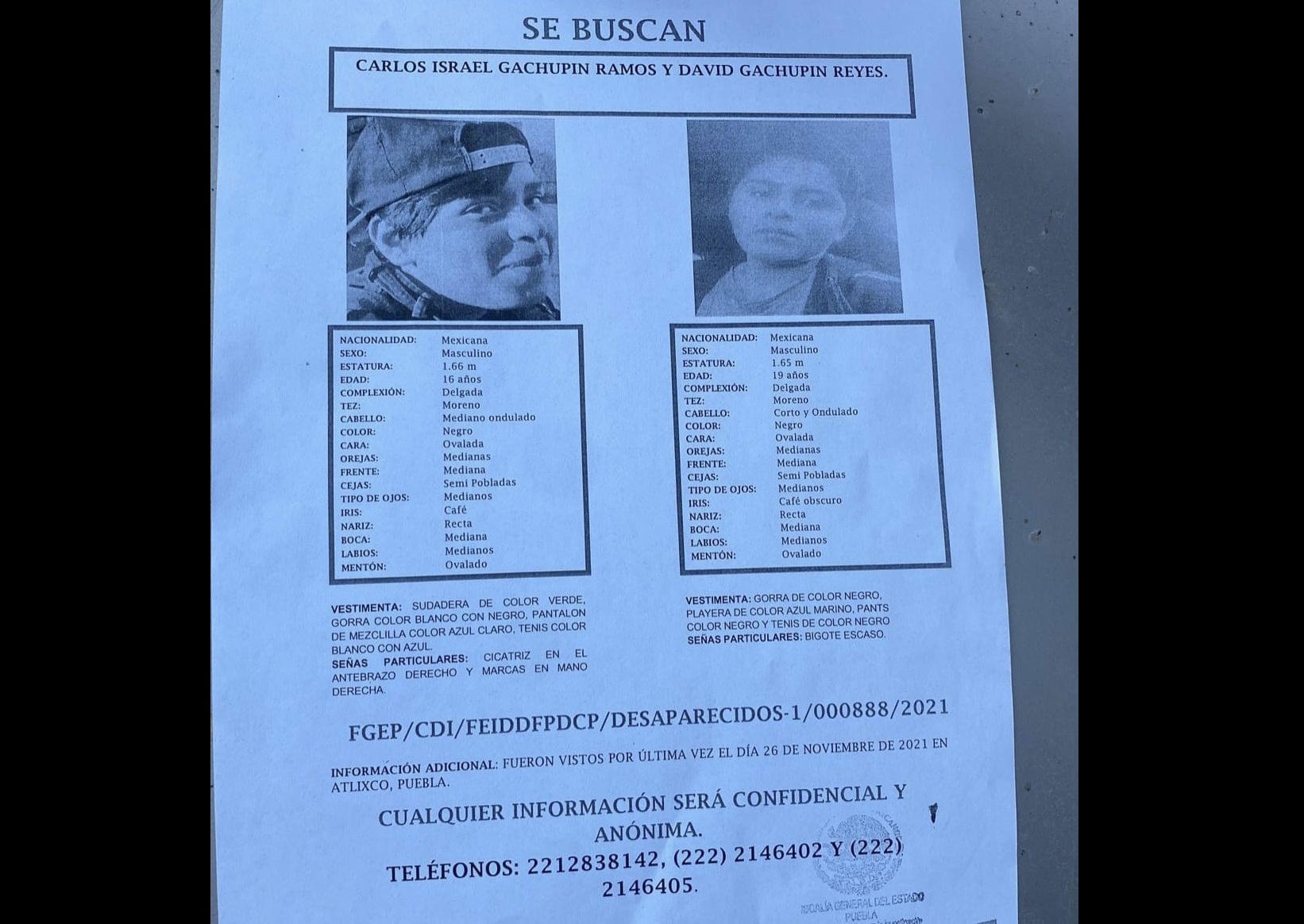 Búsqueda de jóvenes desaparecidos provoca alerta en Atlixco