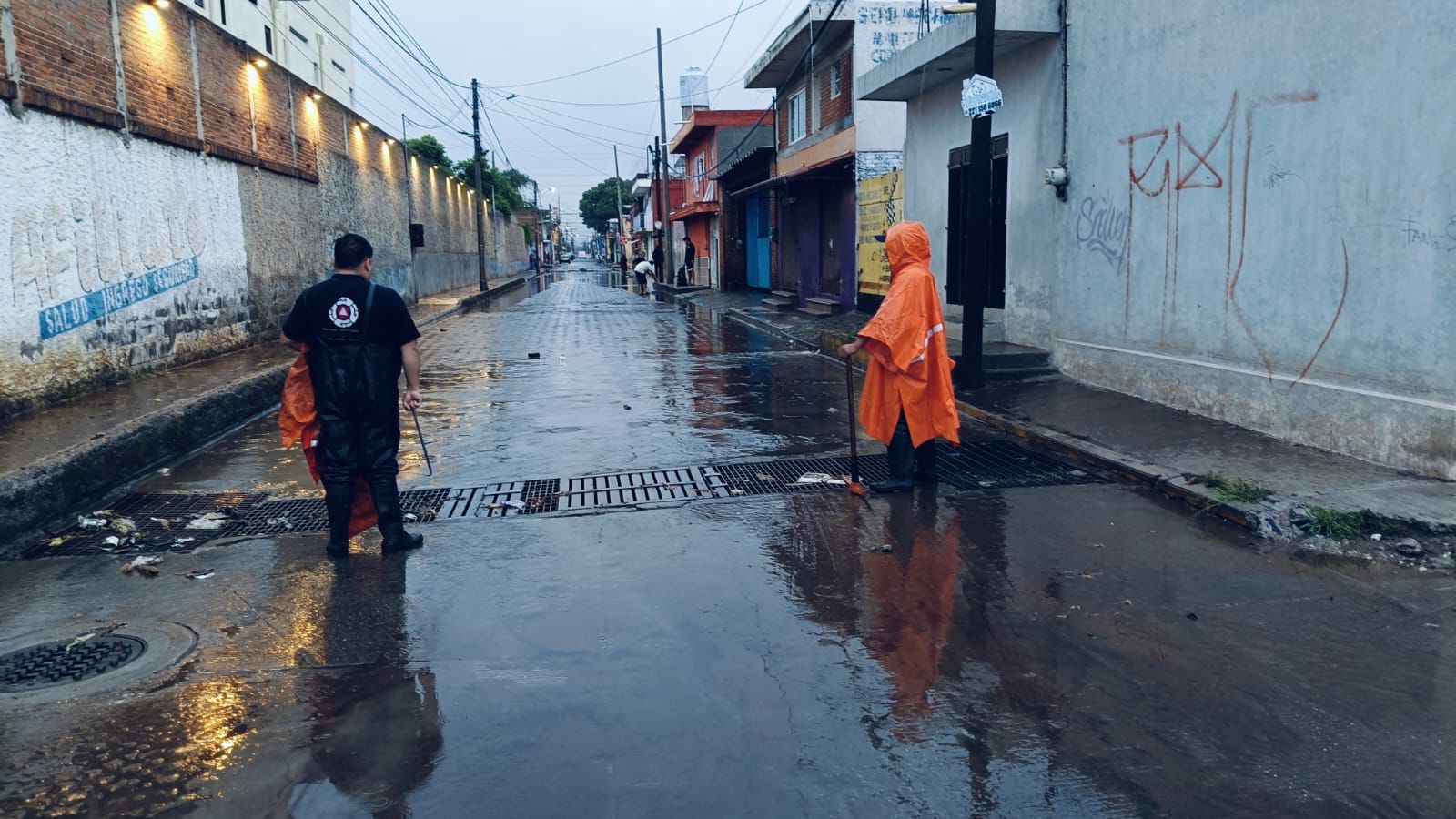 Operativo pluvial en San Pedro Cholula para evitar inundaciones