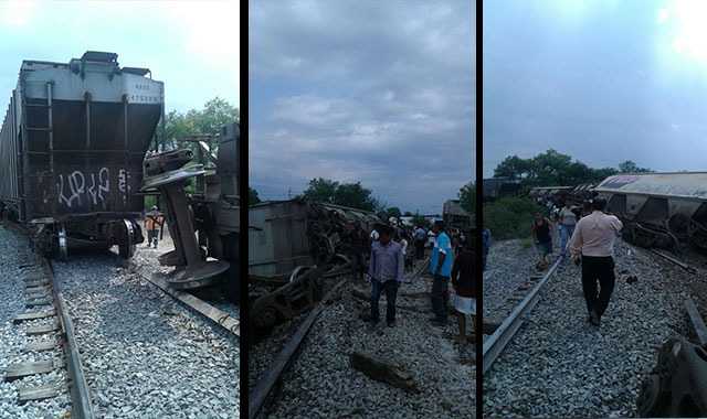 Tren con sorgo se descarrilla en Tehuacán por mal estado de la vía