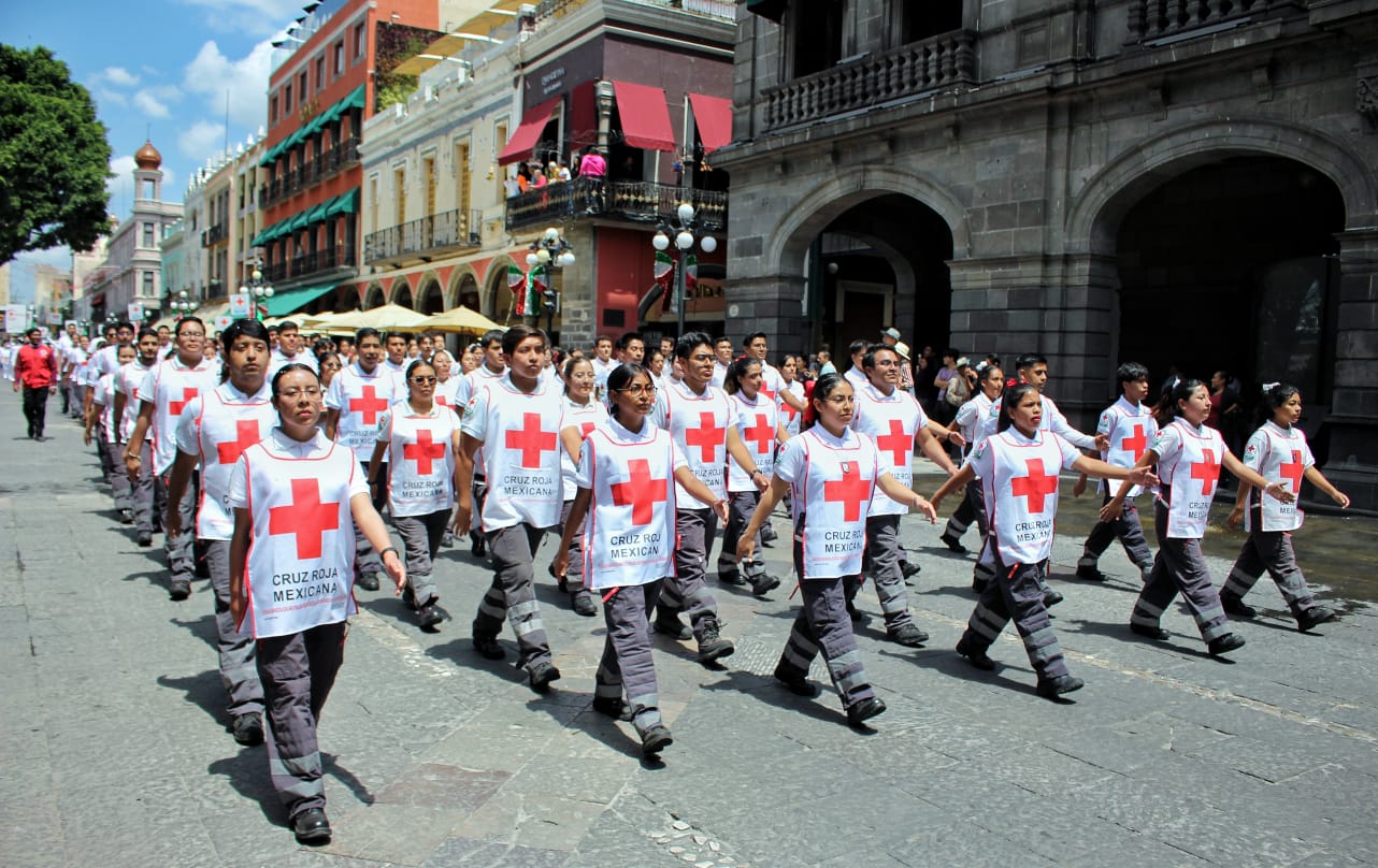 Cruz Roja Mexicana de Puebla celebró 105 años con magno desfile