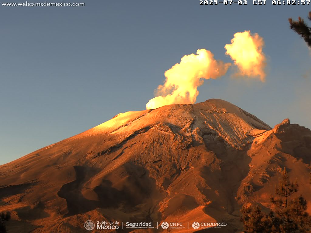 Popocatépetl incrementa actividad a 65 exhalaciones en 24 horas