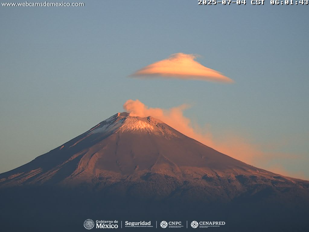Popocatépetl registra 37 exhalaciones de baja intensidad