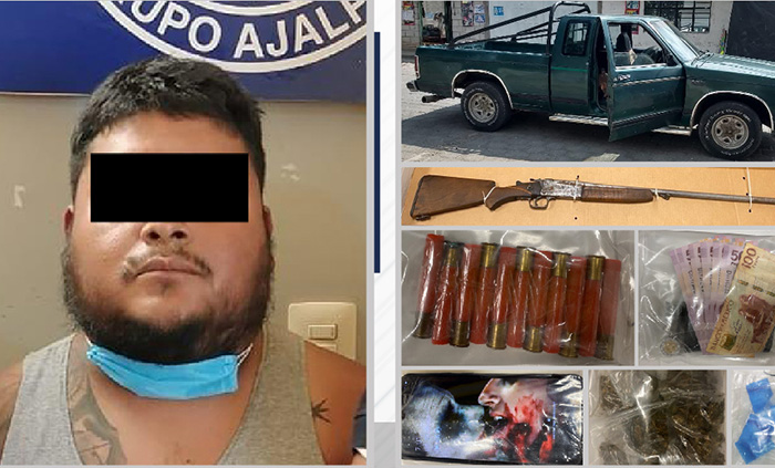 Con escopeta, narcomenudista dispara a policías en Zinacatepec