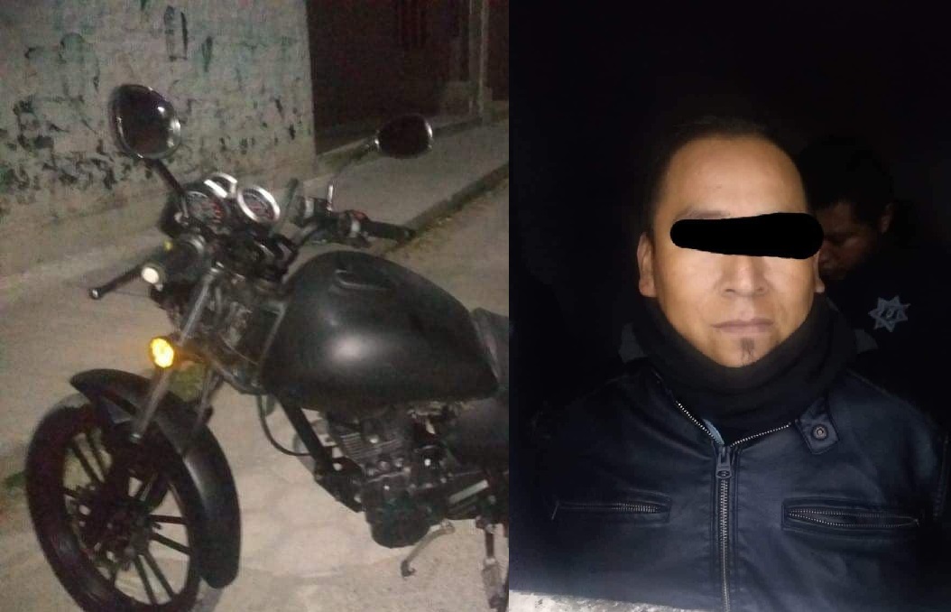 Detienen a sobrino de regidor de Altepexi con motocicleta robada