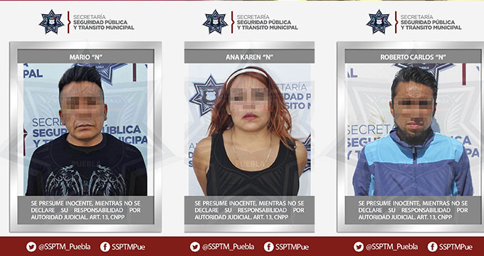 Caen 4 sujetos por robo a transeúntes en Puebla