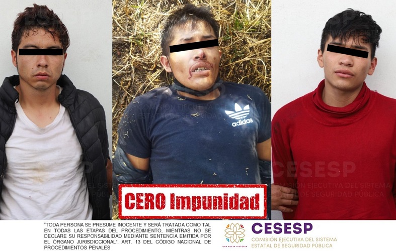 Tras persecución, caen 3 poblanos en Tlaxcala con 2 Tsurus robados