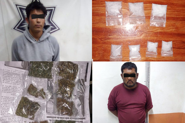 Los detienen con cristal y mariguana en Tepeaca