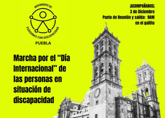 Convocan a marcha en Puebla por el Día internacional de las personas con discapacidad