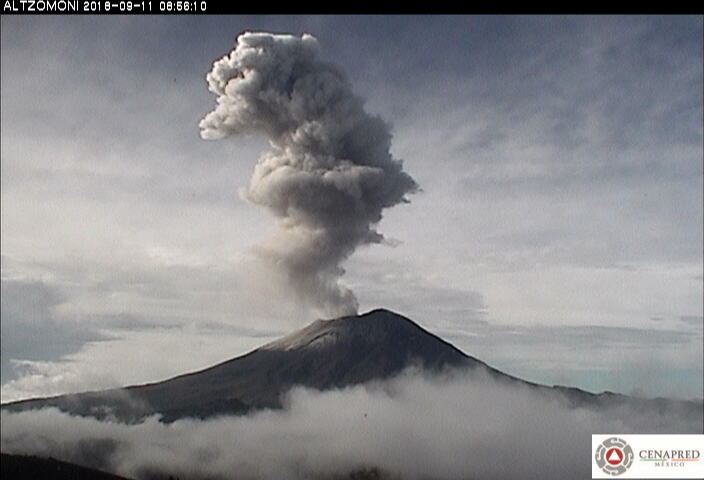 VIDEO Registra moderada explosión el Popocatépetl