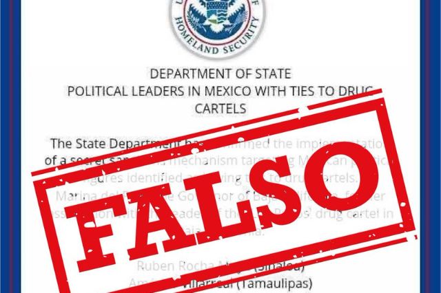 Documento falso señala políticos mexicanos con cárteles; EU lo niega