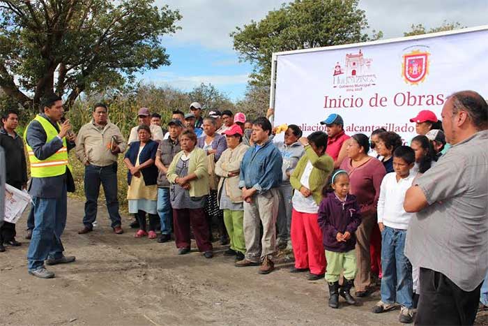 Edil inaugura obras en barrios y juntas auxiliares de Huejotzingo