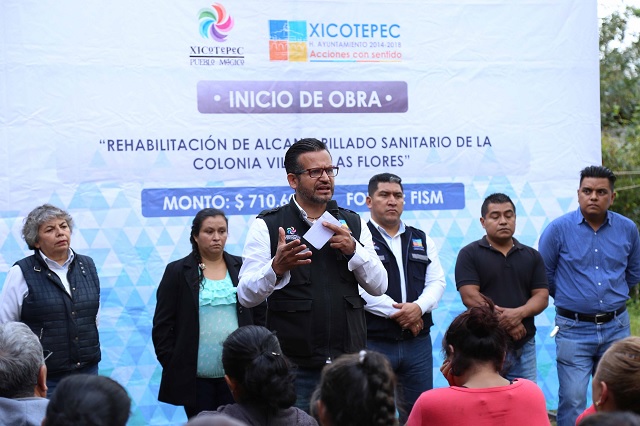 Inicia Xicotepec obra de drenaje Sanitario en Villa las Flores