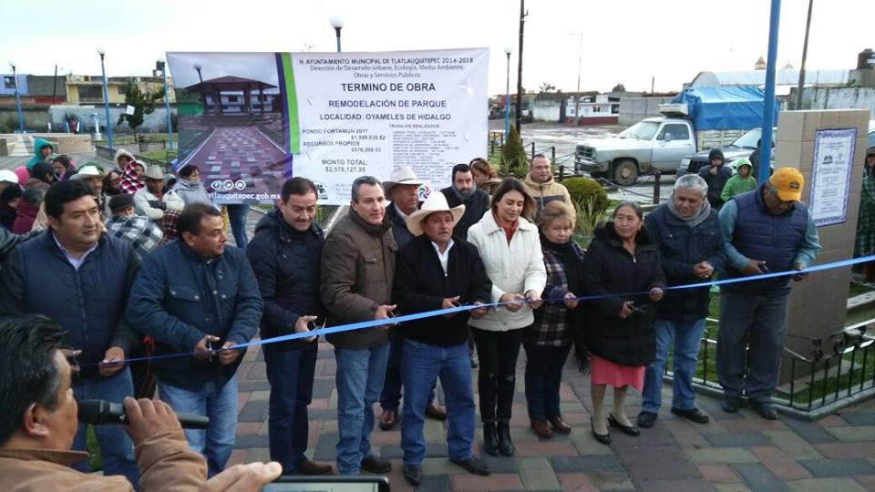 Alcalde de Tlatlauquitepec inaugura parque de Oyameles