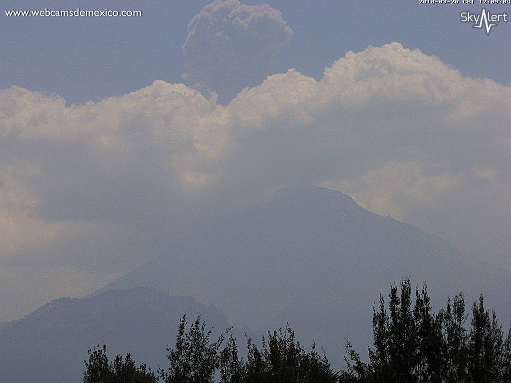 Una explosión y 82 exhalaciones, la actividad del Popocatépetl
