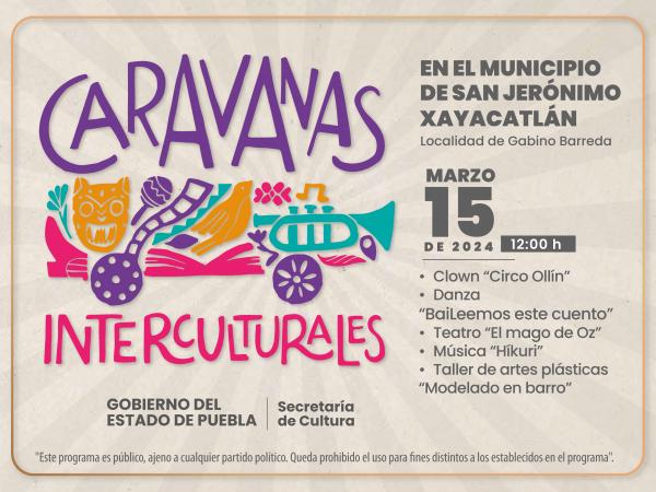 Visitarán Caravanas Interculturales municipio de San Jerónimo Xayacatlán