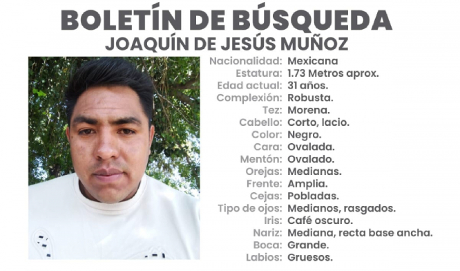 Joaquín de 31 años desapareció en calles de Puebla capital