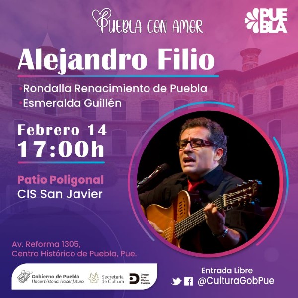 Alejandro Filio y Esmeralda Guillen, ofrecerán concierto Puebla con Amor