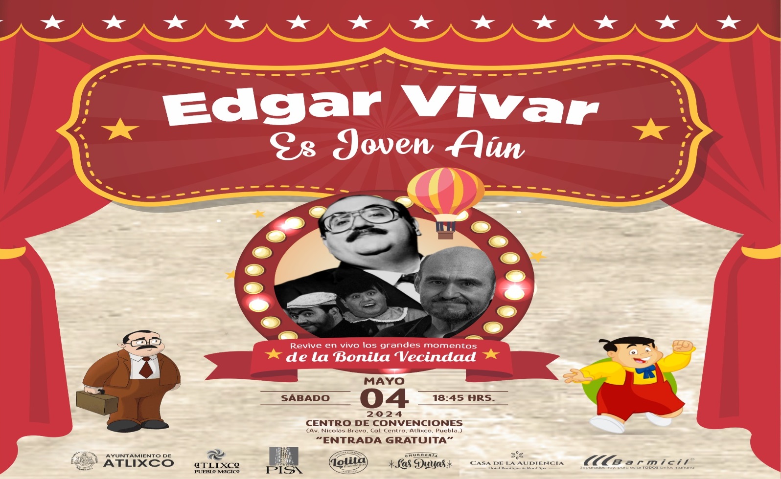 Edgar Vivar dará show gratuito con cariño a los atlixquenses