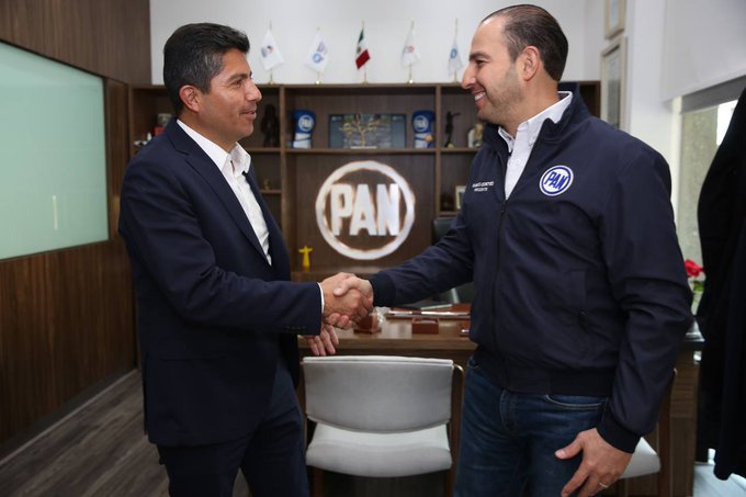 Eduardo Rivera se reúne con Marko Cortés, líder nacional del PAN