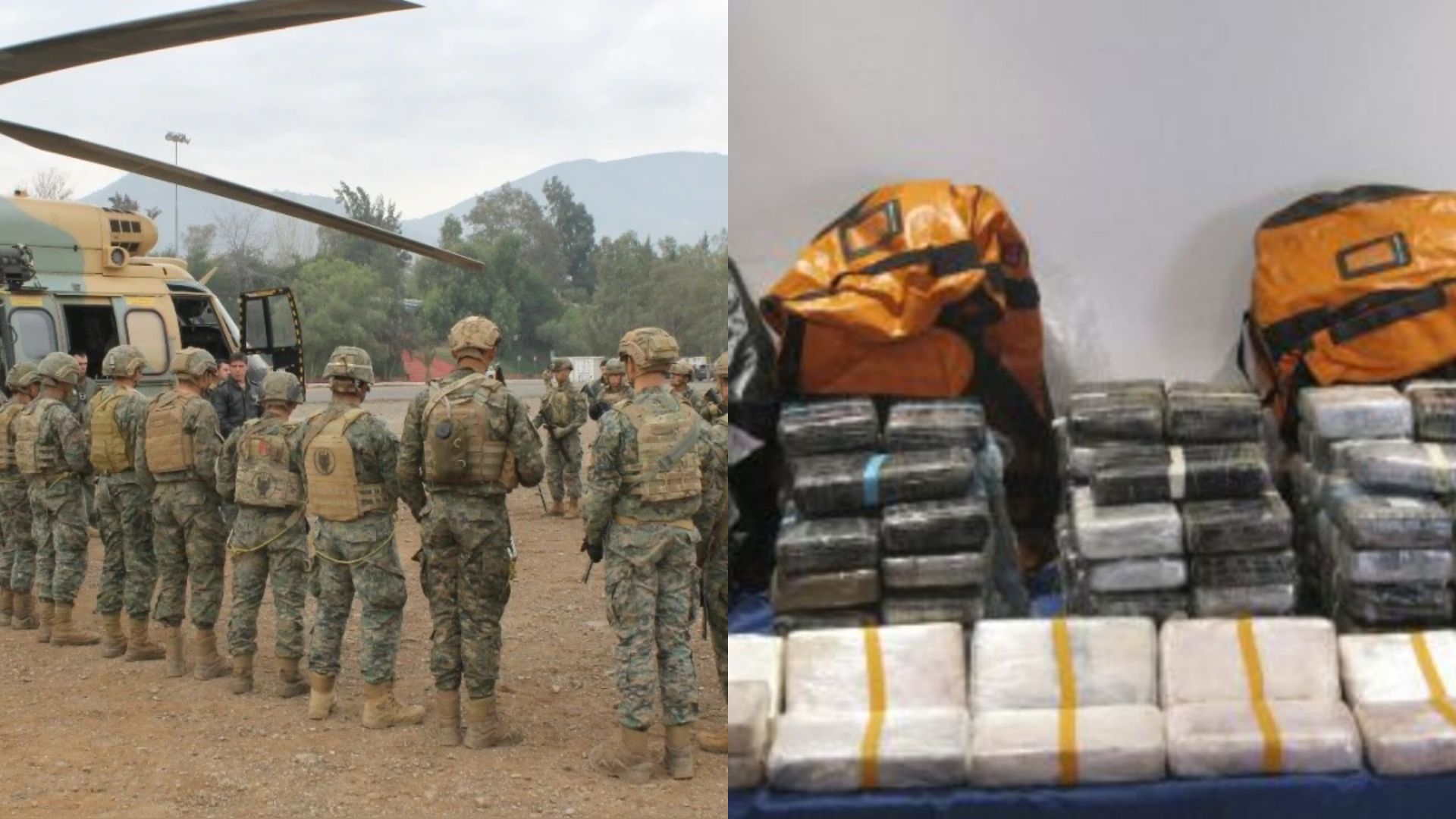 Detienen a 6 suboficiales del Ejército de Chile por traficar 161 kilos de cocaína 