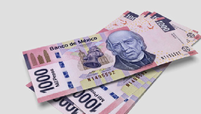 El peso mexicano se depreció ligeramente contra el dólar, este lunes