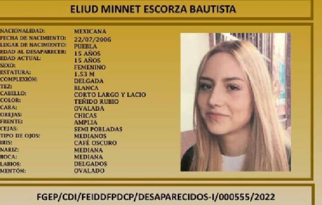 Desaparece Eliud Minnet de 15 años en Puebla capital