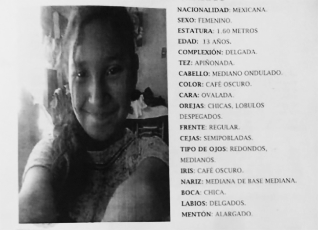 Elisa de 13 años se extravió en la colonia Tres de Mayo en Puebla
