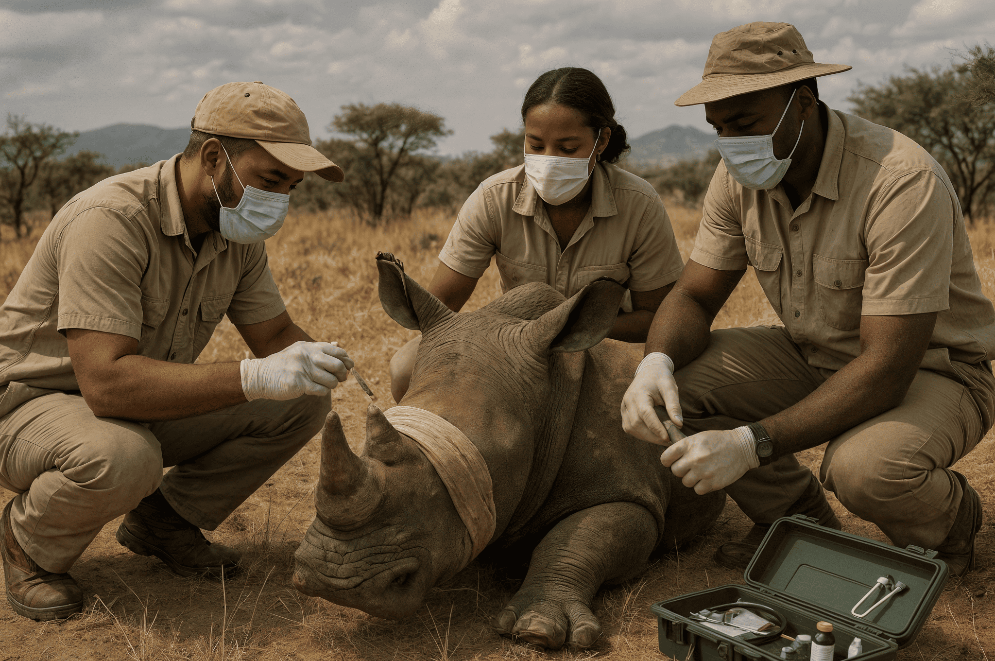 Cuernos radiactivos: la medida sudafricana que busca salvar a los rinocerontes
