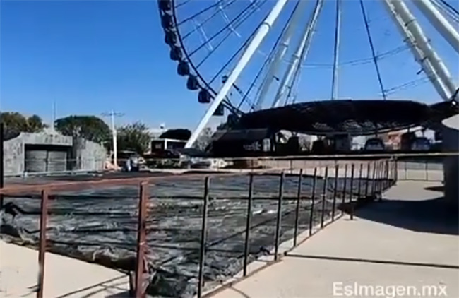 Inicia instalación de pista de hielo frente a la Estrella de Puebla