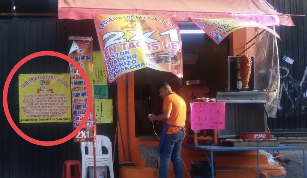 Regalan tacos a quien lo necesite por contingencia sanitaria