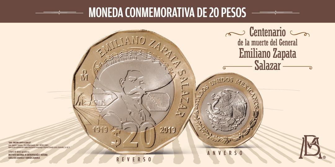 Video: Conoce la nueva moneda de 20 pesos con Emiliano Zapata