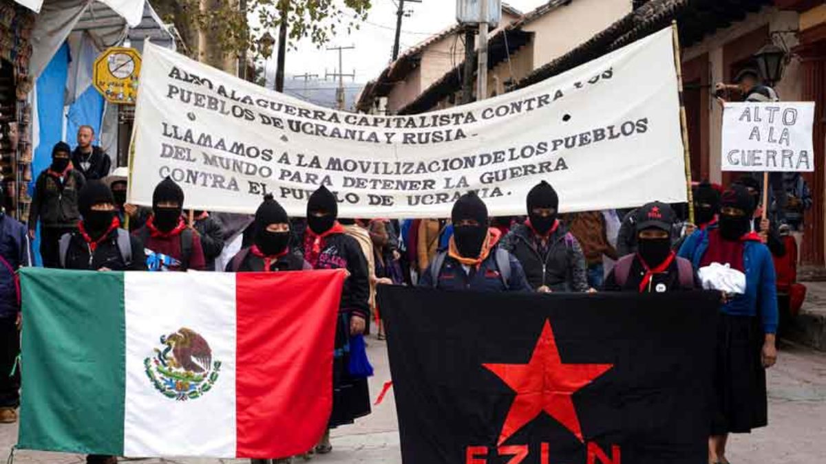 EZLN reaparece con 6 marchas simultáneas para protestar por guerra en Ucrania 